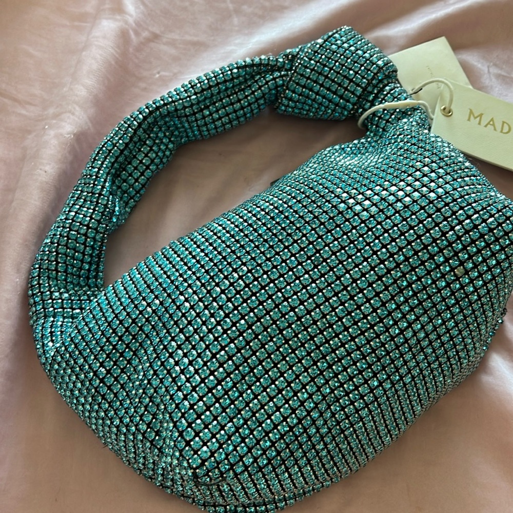 Blue rhinestone purse